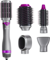 VEVOR Hair Air Styler and Dryer Brush, 5-in-1 Multi Hair Styler, Ionic Blow Dryer Brush with 3 Heat Settings, 3 Brushes & 2 Nozzles, High-Speed Hair Styling Tool for Volumizing Straightening Curling