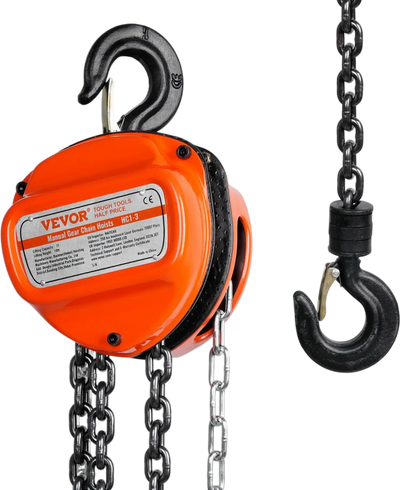 Vevor Manual Chain Hoist 1 Ton 10' G80 Galvanized Steel with Double-Pawl Brake New