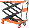 VEVOR Hydraulic Lift Table Cart, 330 lbs Capacity 50 in Lifting Height, for Material Handling, Moving, Transportation, Manual Double Scissor Lift Table, with 4 Wheels and Handle, Heavy-Duty Steel