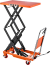 VEVOR Hydraulic Lift Table Cart, 500 lbs Capacity 50 in Lifting Height, for Material Handling, Moving, Transportation, Manual Double Scissor Lift Table, with 4 Wheels and Handle, Heavy-Duty Steel