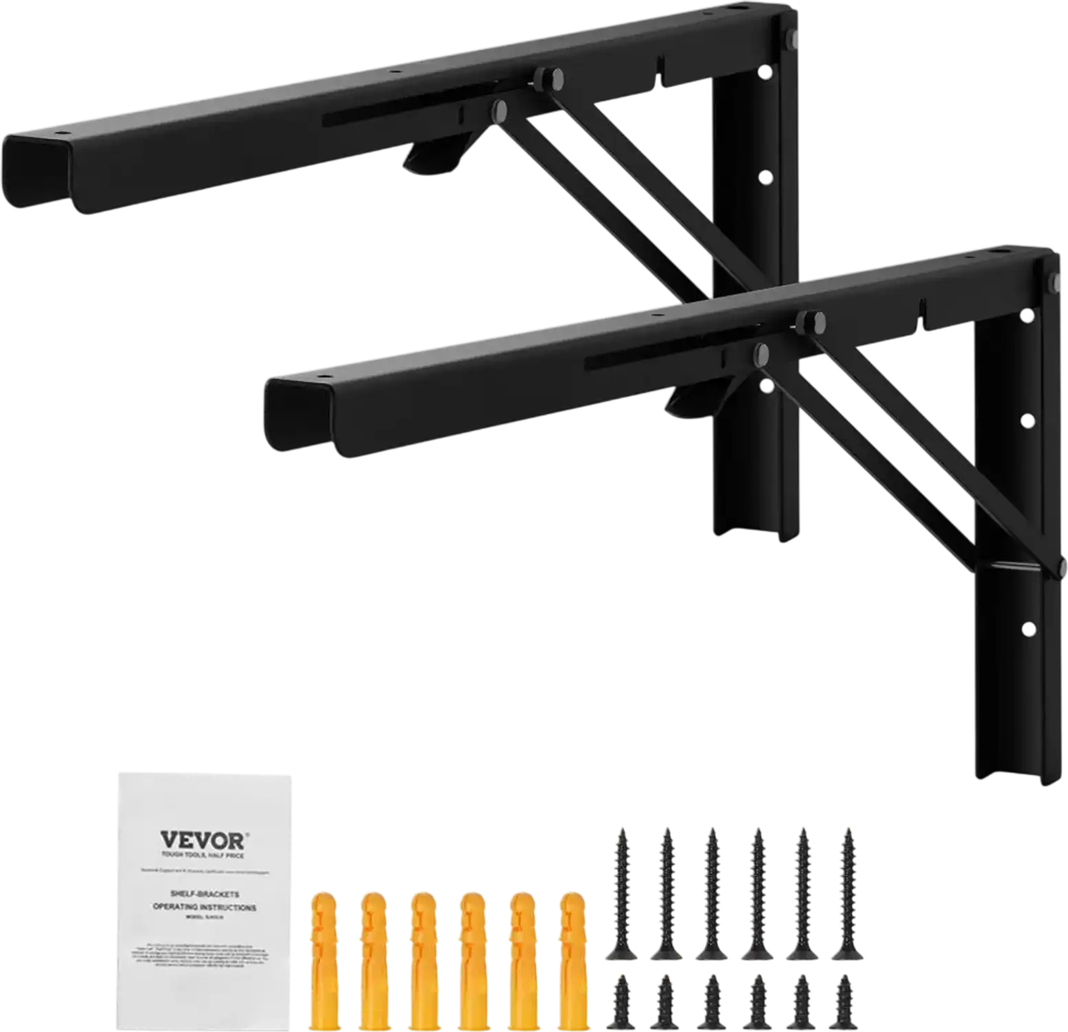 Vevor Shelf Bracket Foldable Heavy Duty Floating Shelf Brackets 24