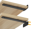 VEVOR Shelf Bracket, 6”L x 4”W x 1.6”H 6 Pcs, Heavy Duty Floating Shelf Brackets, Brackets for Shelves, 5mm Thick Matte Black L Shelf Bracket,Steel Shelving Brackets with 160 lbs Load Capacity