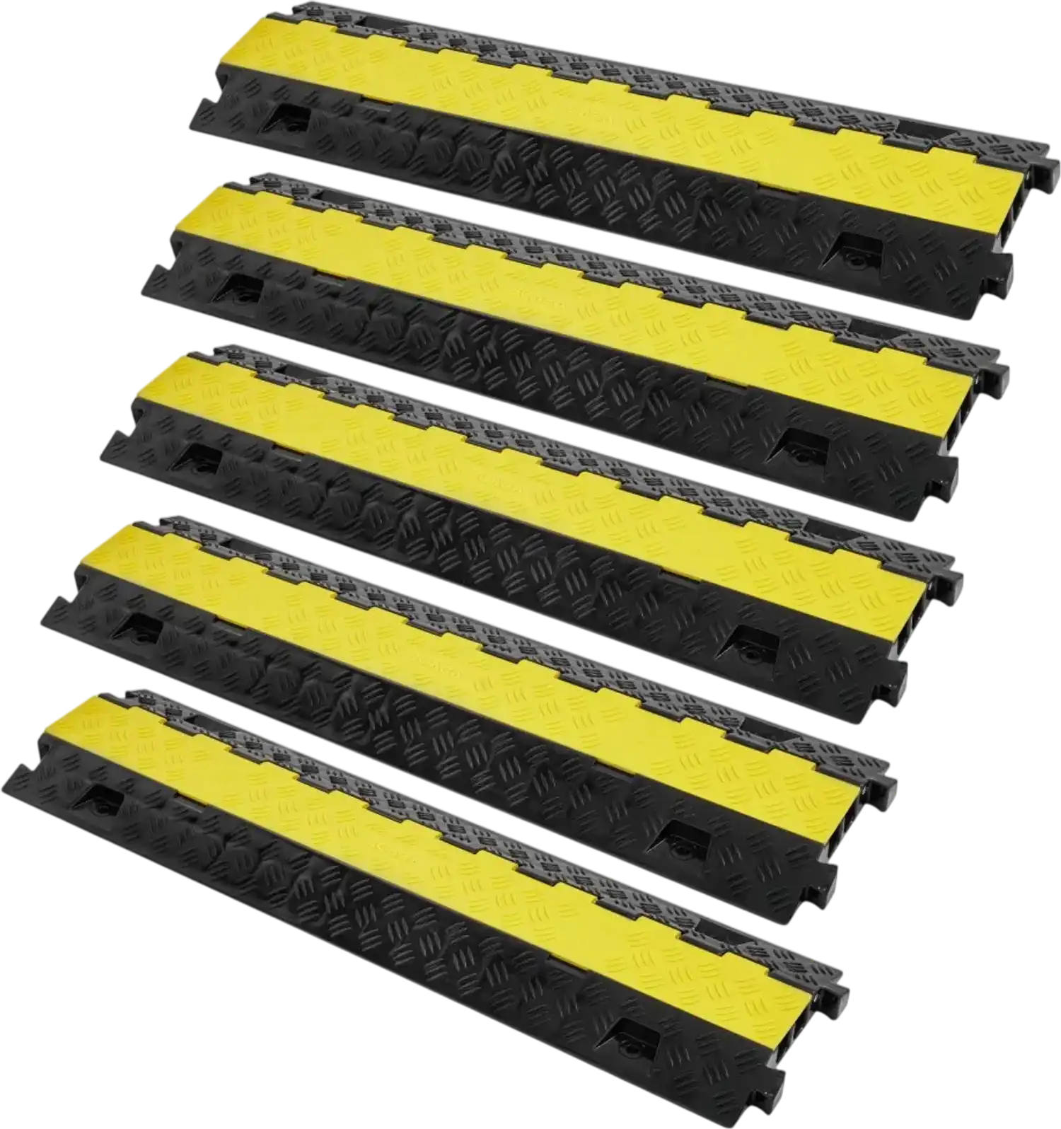 Wide Cable Protector Ramp Vevor Cable Protector Ramp 5 Pack 2-Channel 22,000 lbs Heavy Duty TPU ...