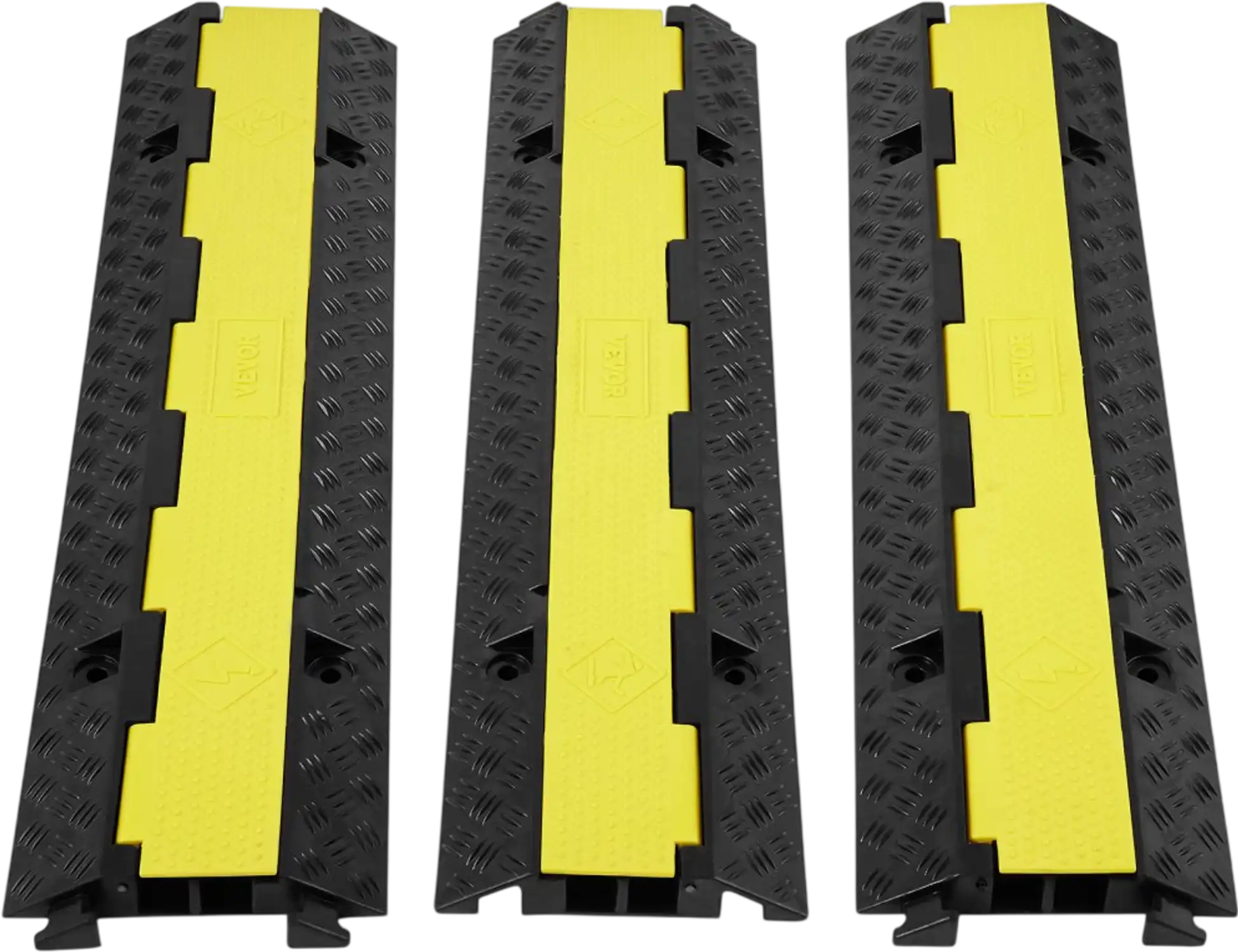 Vevor Cable Protector Ramp 3-Pc 2-Channel 12000 lbs Load Wire Cable Cover New