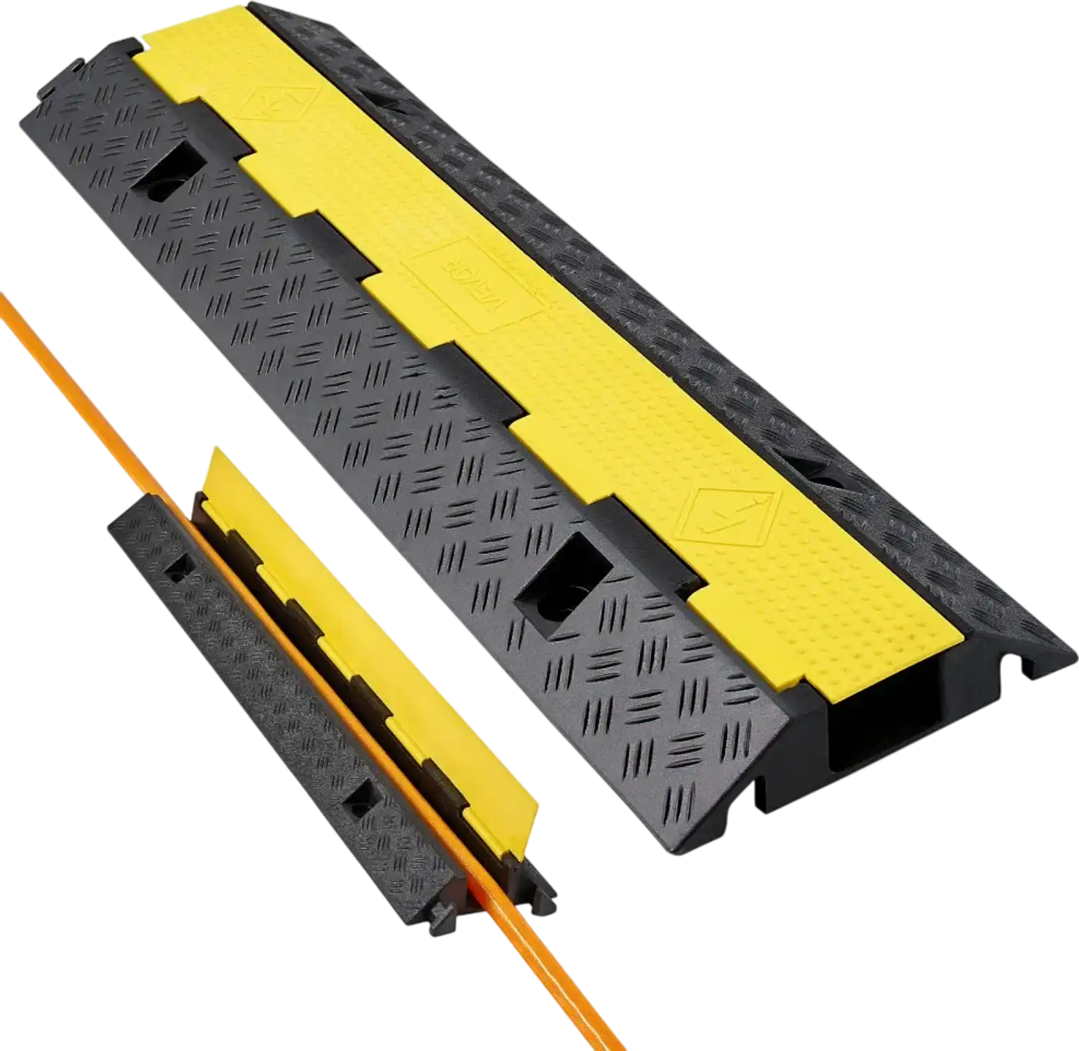 Vevor Cable Protector Ramp Heavy Duty 1-Channel Rubber Cord Cover 22,000 lbs Axle Capacity New