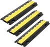 VEVOR Cable Protector Ramp, 22,000 lbs/axle Capacity, 2 Channel Heavy Duty TPU Cord Hose Wire Cover, 1.2 x 1.1 in Channel, Traffic Speed Bump with Flip-Open Top Cover, for Indoor Outdoor Use, 3 Pack