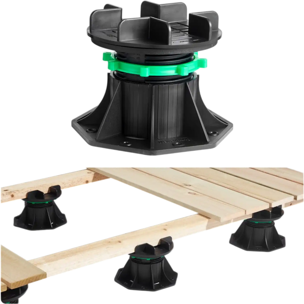VEVOR Deck Blocks 8 PCS, 2200 lbs / 997.90 kg Load Capacity Deck Support Plastic Pedestal Paver, Raising 3.54 - 4.65 inch / 90 - 118 mm, Height Adjustable Shed Foundation Base for Wood Concrete Metal