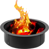 VEVOR Fire Pit Ring 42-Inch Outer/36-Inch Inner Diameter, Fire Pit Insert 3.0mm Thick Heavy Duty Solid Steel, Fire Pit Liner DIY Campfire Ring Above or In-Ground for Outdoor