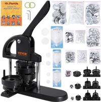 VEVOR Button Maker, 1/1.25/2.28 inch(25/32/58mm) 3-IN-1 Pin Maker, with 300pcs Button Parts, Button Maker Machine with Panda Magic Book, Ergonomic Arc Handle Punch Press Kit, For Children DIY Gifts