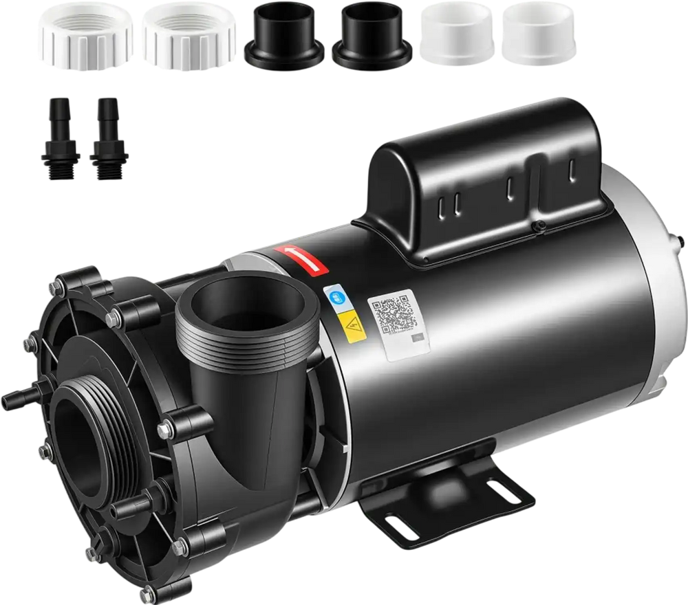 VEVOR SPA Pump 2HP Hot Tub Pump 2 Speed 56 Frame with 1.5" & 2" Port, 230V, 168 GPM High Speed & 68 GPM Low Speed, 90° Rotational Interface, SPA Bath Water Circulation, Compatible with OEM Models