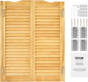 VEVOR Double Saloon Doors, 32"W x 42" H Arched Top Interior Swinging Cafe Doors, Premium Pine Wood, with Hinges & Hardware Kit, Easy to Install, for Hallway Kitchen Bar Pub Entrance, Log Color