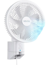 VEVOR 8.5 in Wall Mount Fan, Oscillating Hanging Fan with Remote Control, 10 ft Powerful Airflow, DC Motor, 4 Speeds & Timer, Auto 90° Horizontal & Manual Vertical Tilt, Ideal for Home, Office, RV
