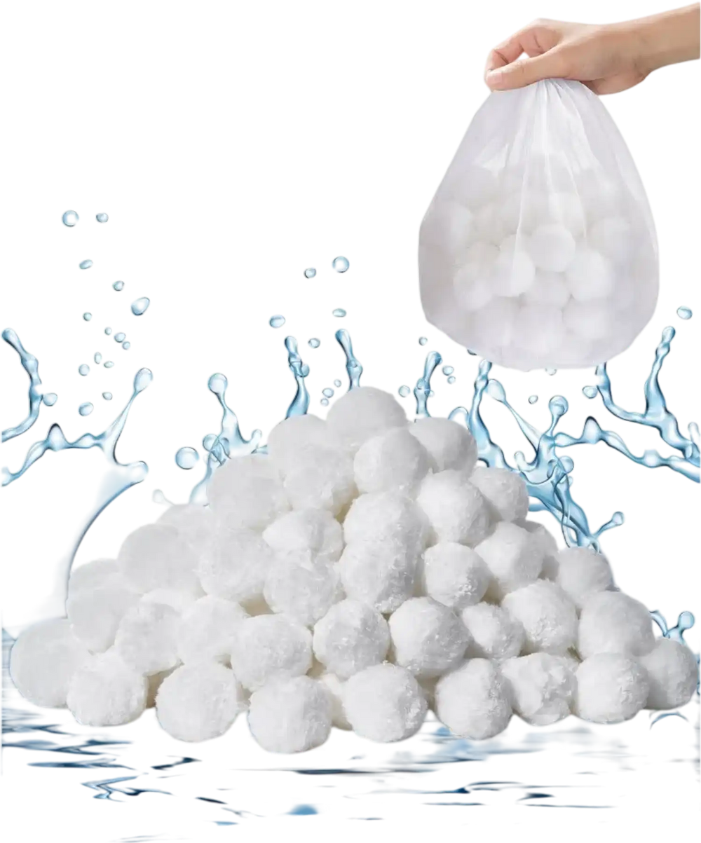 VEVOR Pool Filter Balls for Sand Filter, 1.5 lbs, Filter Balls Replace Pool Filter Sand, Reusable Polyester Fiber Filter Media Balls with Wash Bag, for Swimming Pool Above Ground Pool Aquarium Tank