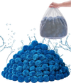 VEVOR Pool Filter Balls for Sand Filter, 4 lbs, Filter Balls Replace Pool Filter Sand, Reusable Blue Polyester Fiber Filter Media with Wash Bag, for Swimming Pool Aquarium Tank Above Ground Pool