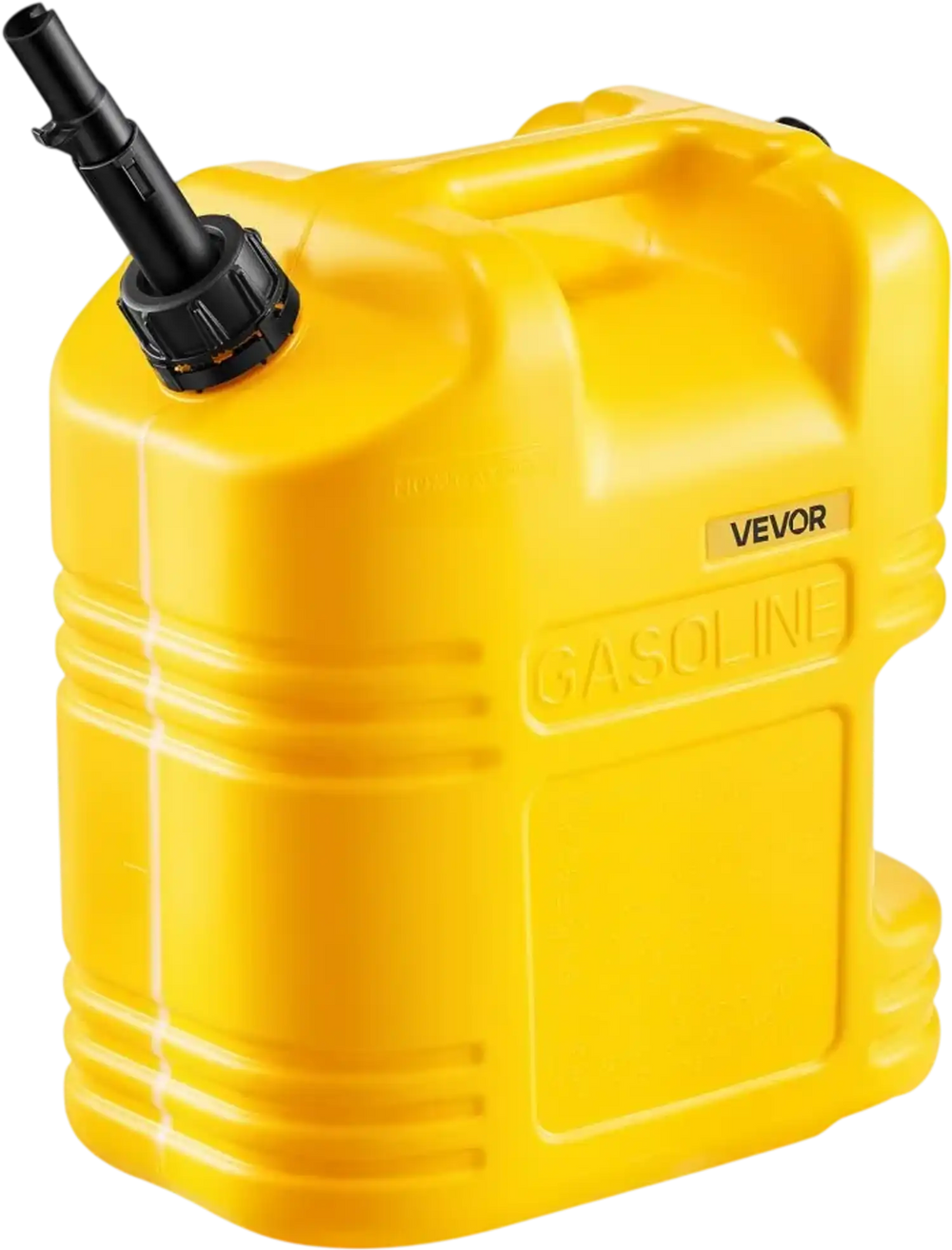 VEVOR Fuel Container, 5 Gallon, Gas Tank with Spout & Clear Scale, 15 L/min Max Flow Rate, Secure & Leak-proof, Portable Flat Fluid Container for Most Cars Motorcycle SUV ATV UTV, Yellow, 1 Pack