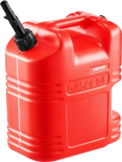 VEVOR Fuel Container, 5 Gallon, Gas Tank with Spout & Clear Scale, 15 L/min Max Flow Rate, Secure & Leak-proof, Portable Flat Fluid Container for Most Cars Motorcycle ATV UTV, Red, 1 Pack