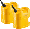 VEVOR Fuel Container, 5 Gallon, Gas Tank with Spout & Clear Scale, 15 L/min Max Flow Rate, Secure & Leak-proof, Portable Flat Fluid Container for Most Cars Motorcycle SUV ATV UTV, Yellow, 2 Packs