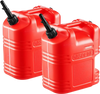 VEVOR Fuel Container, 5 Gallon, Gas Tank with Spout & Clear Scale, 15 L/min Max Flow Rate, Secure & Leak-proof, Portable Flat Fluid Container for Most Cars Motorcycle ATV UTV, Red, 2 Packs