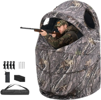 VEVOR Hunting Blind, Single Person Ground Blinds with Carrying Bag, Portable Camouflage Tent, Reinforced Durable Concealed Shelter with Silent Zipper Door and Window, for Turkey and Deer