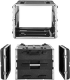 VEVOR 8U Rack Case, Standard 19 in Depth, Rolling Server Cabinet with Wheels, ABS Construction, Retractable Handle, Latches, for Amplifier (7U Rack Space + 1U Wheel Space), 18.4 in Internal Depth
