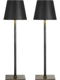 VEVOR Cordless Table Lamp, 2-Pack, 5200mAh Built-in Rechargeable Battery Desk Lamp, 3 Color Stepless Dimming Up, 3000-6500K Color Temperature, Table Light for Restaurant, Bedroom, Outdoor, Black
