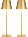 VEVOR Cordless Table Lamp, 2-Pack, 5200mAh Built-in Rechargeable Battery Desk Lamp, 3 Color Stepless Dimming Up, 3000-6500K Color Temperature, Table Light for Restaurant, Bedroom, Outdoor, Gold