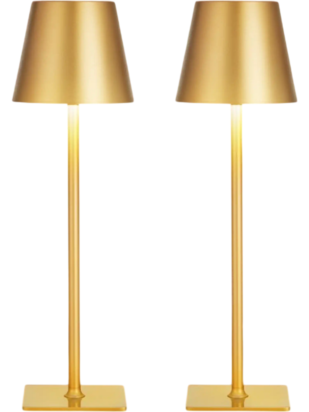 VEVOR Cordless Table Lamp, 2-Pack, 5200mAh Built-in Rechargeable Battery Desk Lamp, 3 Color Stepless Dimming Up, 3000-6500K Color Temperature, Table Light for Restaurant, Bedroom, Outdoor, Gold