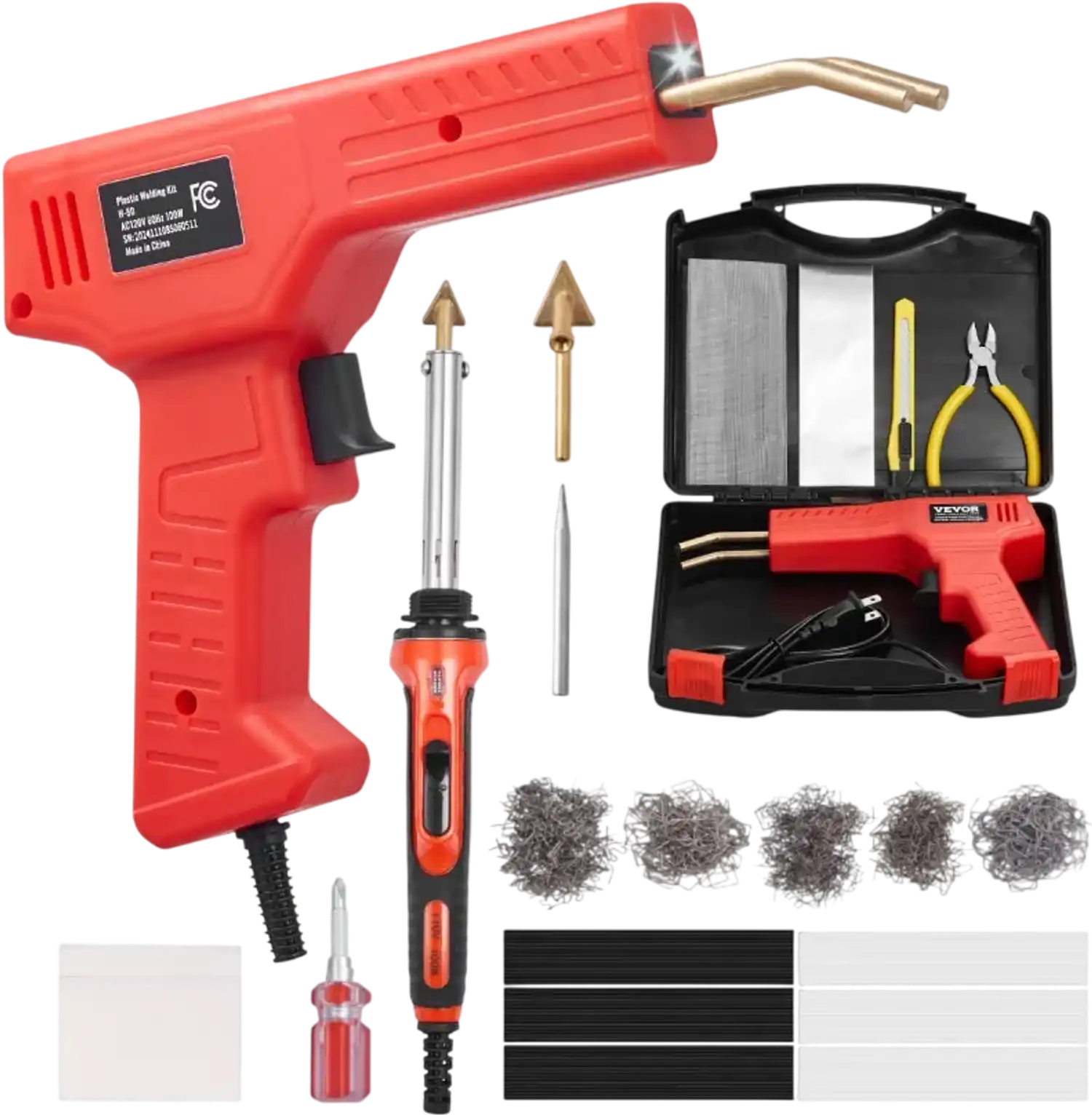 Vevor Plastic Welder Kit Deluxe 100W Gun with 60W/100W Soldering Iron New