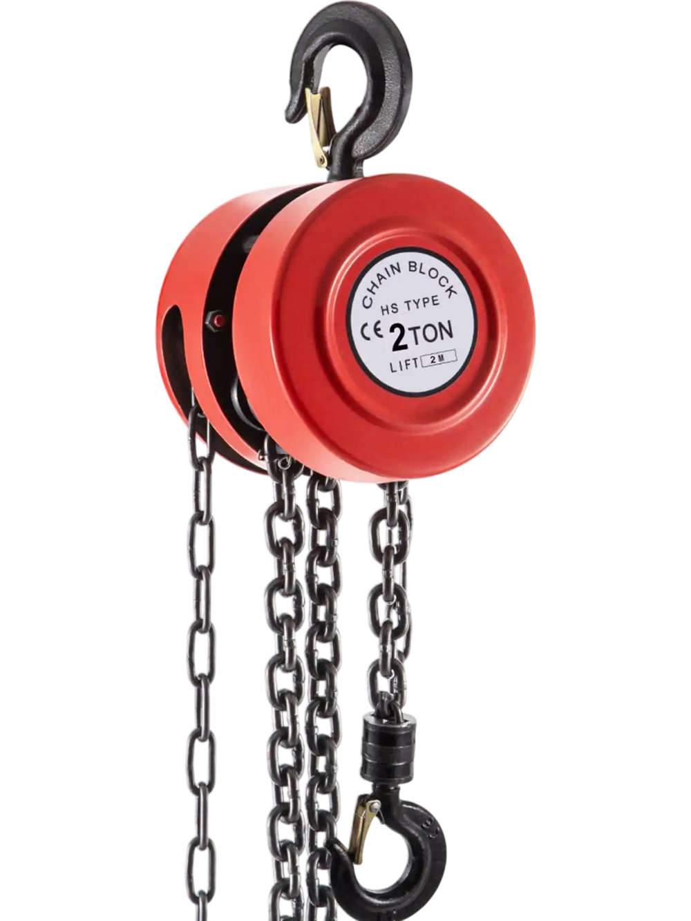 VEVOR Hand Chain Hoist, 4400 lbs /2 Ton Capacity Chain Block, 7ft/2m Lift Manual Hand Chain Block, Manual Hoist with Industrial-Grade Steel Construction for Lifting Good in Transport & Workshop, Red
