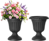 VEVOR Plastic Urn Planters 12.99"x14.96" 2 PCS Black Classic Urn Flower Pot, for Wedding, Party, Event, Home, Stage, Garden, Balcony, and Patio Decoration, Front Porch Planters, Indoor & Outdoor Vase