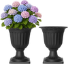 VEVOR Plastic Urn Planters 15.75"x18.9" 2 PCS Black Classic Urn Flower Pot, for Wedding, Party, Event, Home, Stage, Garden, Balcony, and Patio Decoration, Front Porch Planters, Indoor & Outdoor Vase