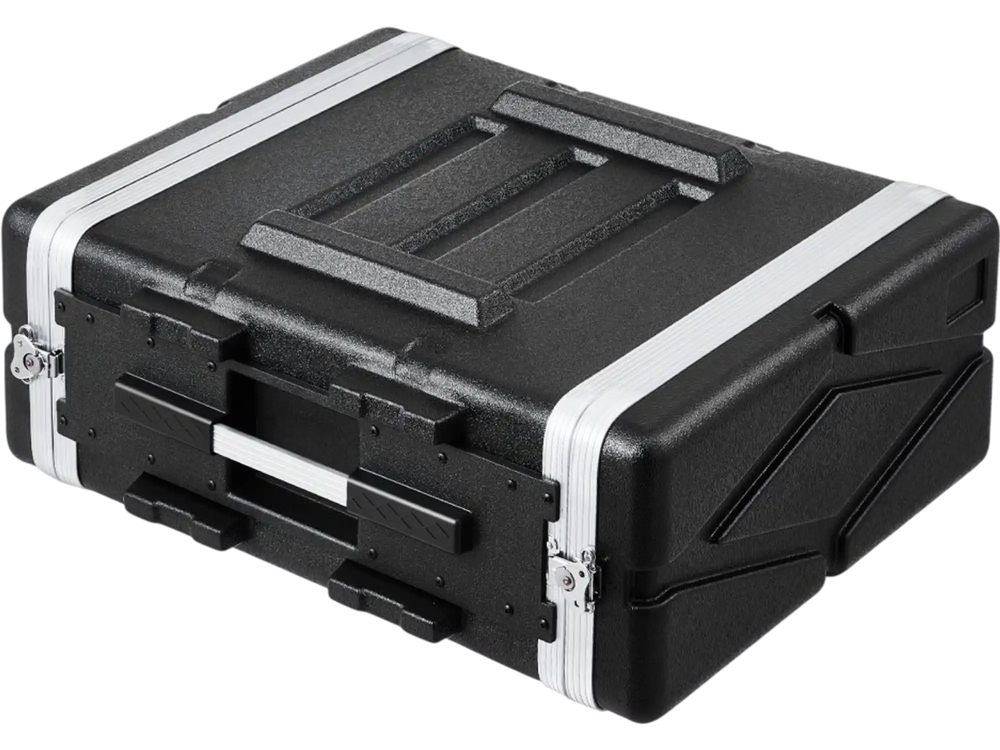 VEVOR 4U Rack Case, Standard 19 in Depth, Server Rack Cabinet with ABS Construction Handle Heavy-Duty Twist Butterfly Latches, Detachable Front & Back Panels, for Amps, Mixers, Microphone Receivers