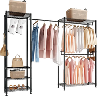 VEVOR Clothing Garment Rack, Heavy Duty Clothes Rack, Freestanding Clothes Racks with Steel Frame, 800 lbs Load Capacity Closet Wardrobe with Storage Shelves for Bedroom, Clothing Store, Hallway