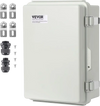 VEVOR Outdoor Electrical Junction Box, 16.93 x 12.99 x 7.09 in, ABS Plastic Electrical Enclosure Box with Hinged Cover Stainless Steel Latch, IP67 Dustproof Waterproof for Outdoor Electrical Projects