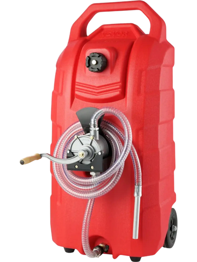 VEVOR 16 Gallon Fuel Caddy, 7.8 L/min, Portable Gas Storage Tank Container with Hand Pump Rubber Wheels, Fuel Transfer Storage Tank for Gasoline Diesel Machine Oil Car Mowers Tractor Boat Motorcycle
