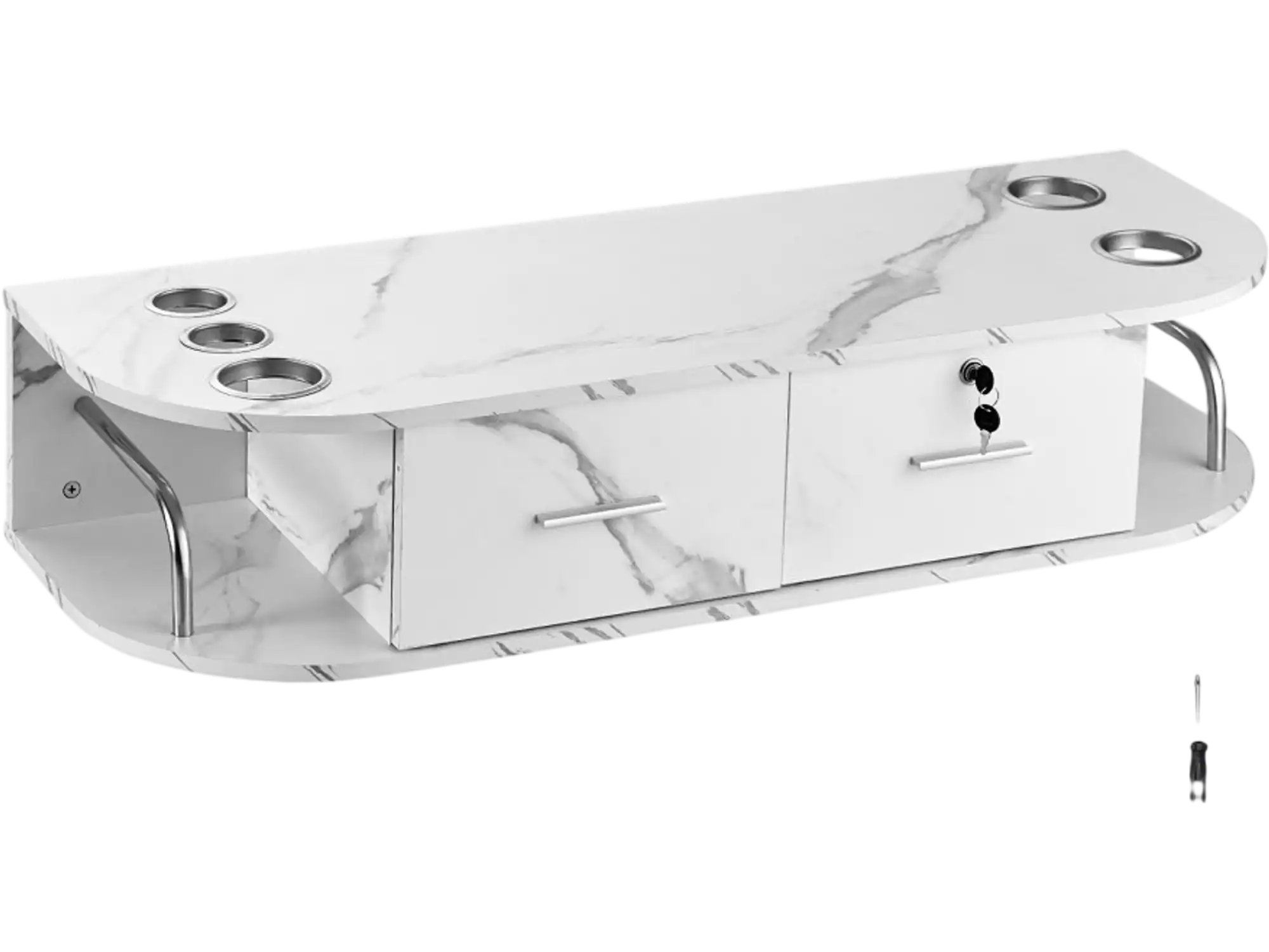 Vevor Salon Station Wall-Mounted Marble White New