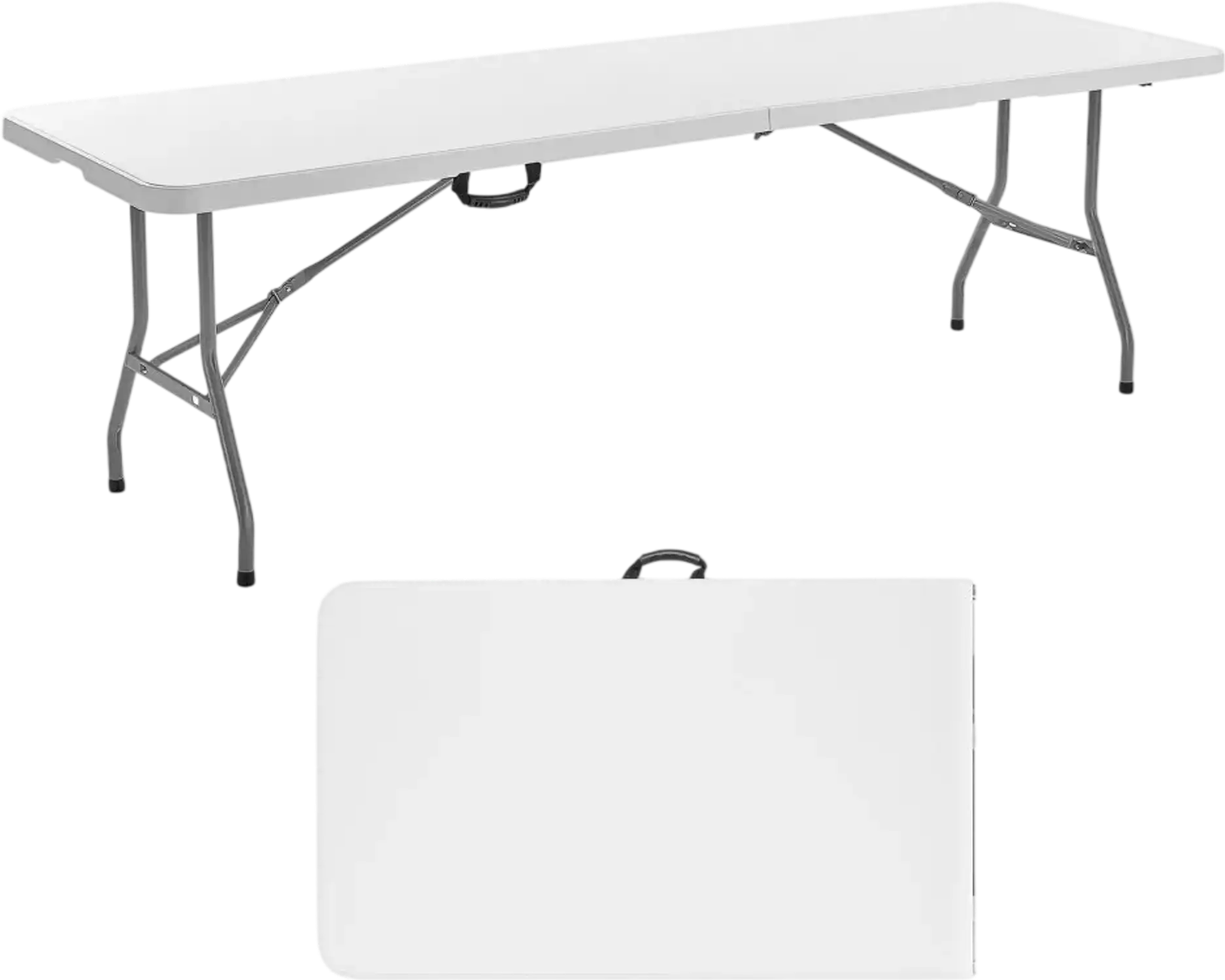 Vevor Folding Table 8' Heavy Duty Portable Indoor Outdoor Plastic Rectangle Utility Table with Handle White New