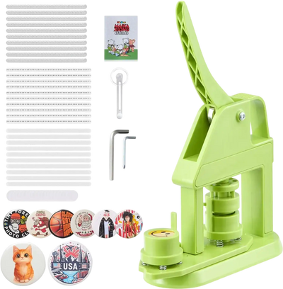 VEVOR Button Maker Machine, 0.98 in, Plastic Pin Maker with 500pcs Button Parts, Mr. Panda Magic Book, Circle Cutter and Hex Wrenches, Reinforced Ergonomic Handle, for DIY Badges, Personalized Pins