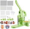 VEVOR Button Maker Machine, 1.26/2.28 inch 2-in-1, Plastic Pin Maker with 200 pcs Button Parts, Circle Cutter and Magic Book, Reinforced Ergonomic Handle, for DIY Badges, Personalized Pins, Green