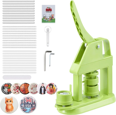 VEVOR Button Maker Machine, 1.26 in, Plastic Pin Maker with 500pcs Button Parts, Mr. Panda Magic Book, Circle Cutter and Hex Wrenches, Reinforced Ergonomic Handle, for DIY Badges, Personalized Pins