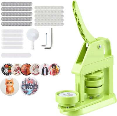 VEVOR Button Maker Machine, 2.28 in, Plastic Pin Maker with 100pcs Button Parts, Mr. Panda Magic Book, Circle Cutter and Hex Wrenches, Reinforced Ergonomic Handle, for DIY Badges, Personalized Pins