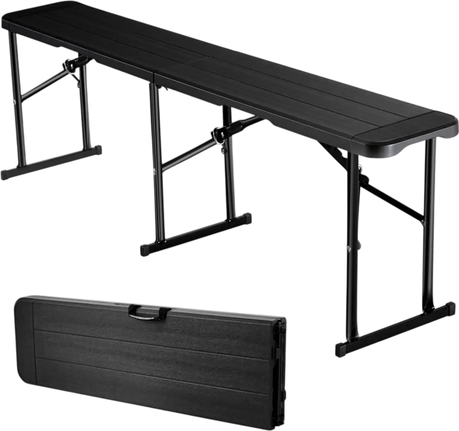 Vevor Folding Bench 6' Portable Indoor Outdoor Picnic Party Patio Camping Dining Black New