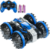 VEVOR Amphibious Remote Control Car Boat, 2.4GHz 12 km/h, 4WD Waterproof RC Car for Kids, 360° Rotating Stunt Car with 2 Batteries, All Terrain Water Beach Pool Toy for 6+ Year Old Boys Girls, Blue