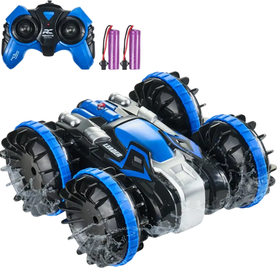 Vevor RC Car Boat Amphibious Remote Control Stunt Car Blue New