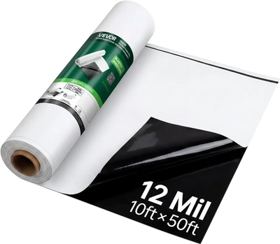 Vevor Plastic Sheeting 10' x 50' 12 Mil Heavy Duty Polyethylene Roll New