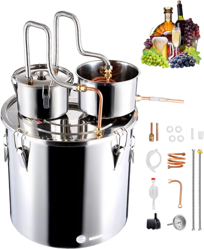 Vevor Alcohol Still 13.2 Gal Dual Condenser Distiller Kit New