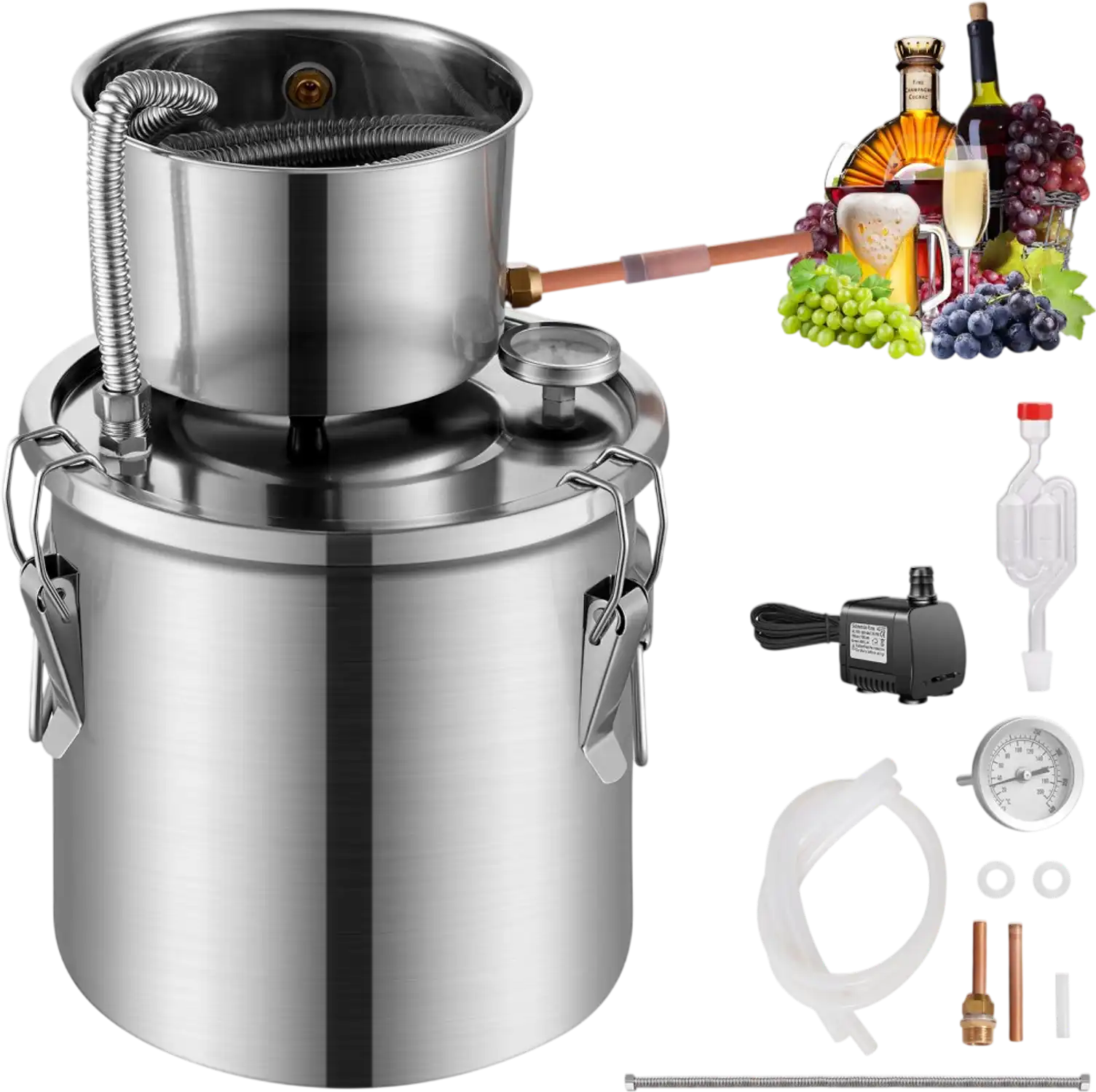 Vevor Alcohol Still 3 Gal / 11.4 L Home Brewing Distillation Kit New