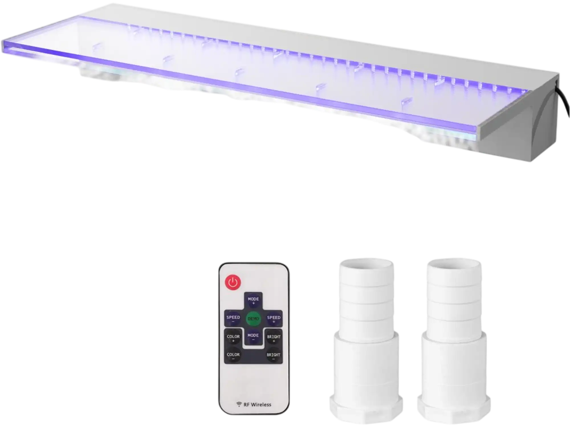 Vevor Pool Waterfall Fountain Spillway with 17-Color LED Light 23.6