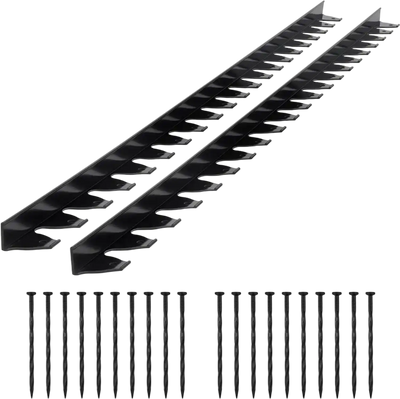 VEVOR Landscape Edging Border, 10Pcs 6 ft x 1.6 in Plastic Garden Edging with 60 Spikes, Sun-Resistant Flowerbed Borders, DIY Layout, No Dig Garden Edger Border Divider for Lawn Edgings for Yard