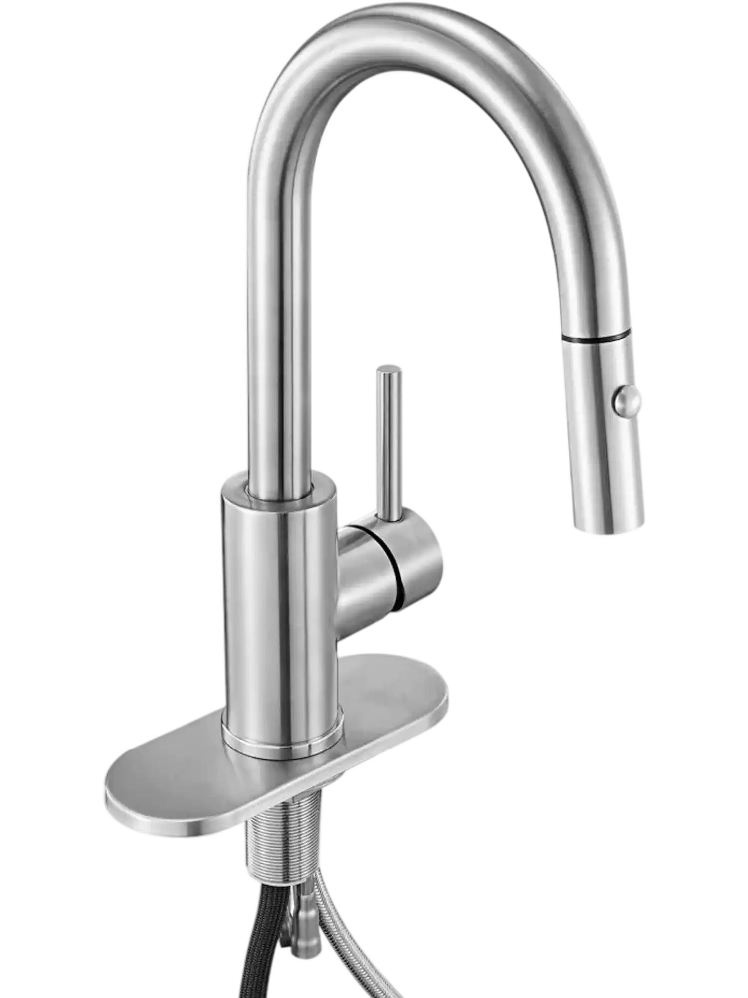 Vevor Kitchen Faucet Pull-Down Brushed Nickel Single Handle Sink Faucet New